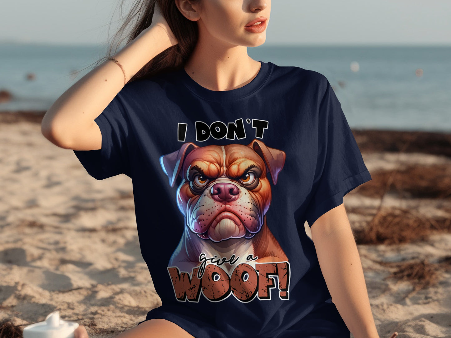 I Don't Give a Woof Funny Dog Graphic T-shirt
