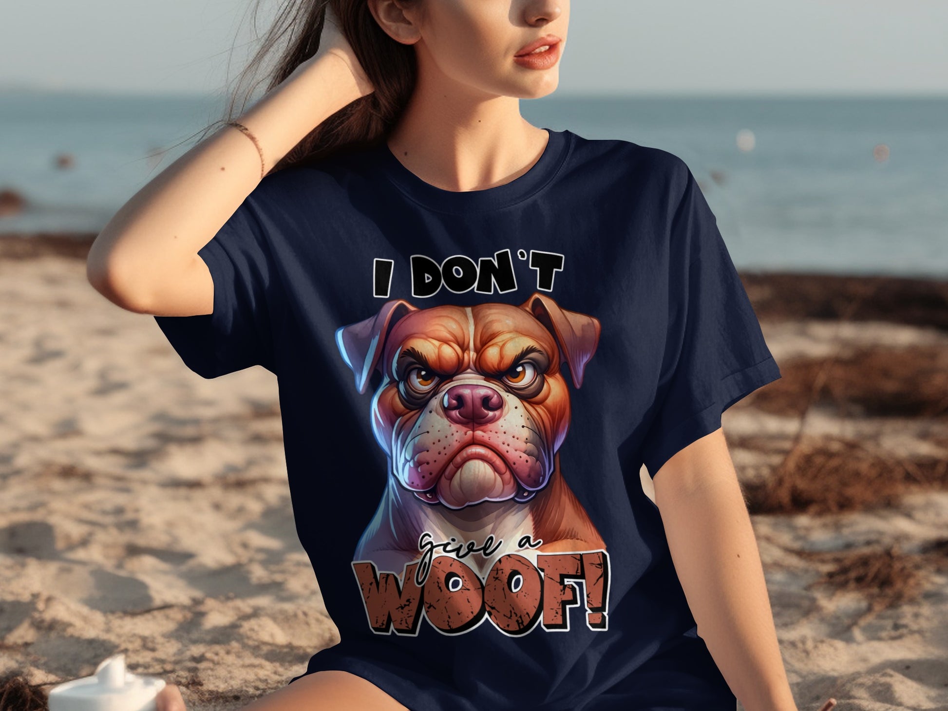 I Don't Give a Woof Funny Dog Graphic T-shirt