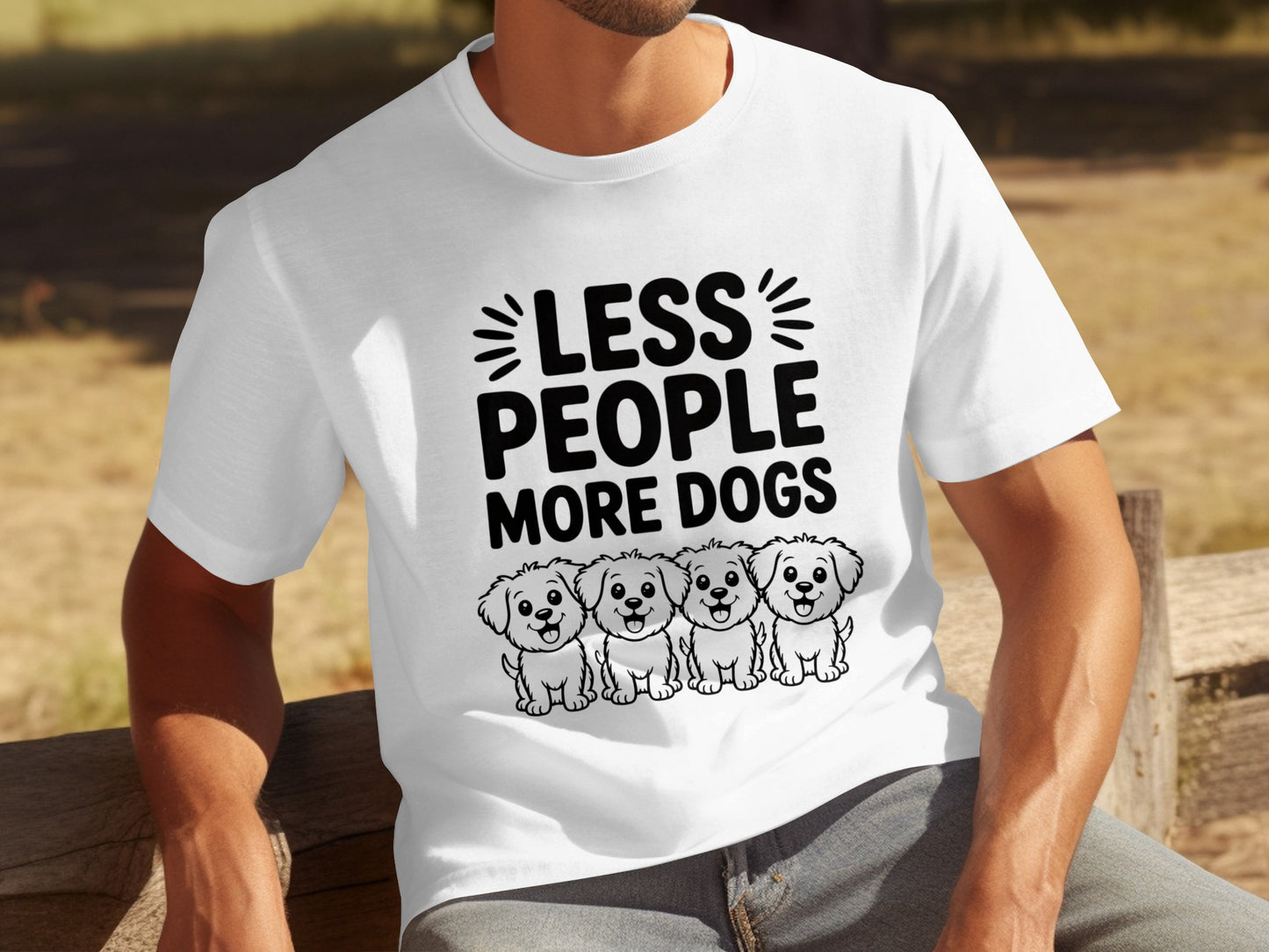 Less People More Dogs Graphic T-shirt for Dog Lovers