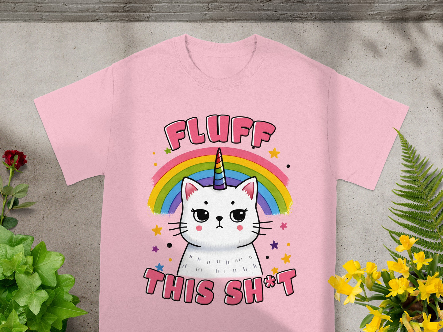 Fluff This Shit Grumpy Unicorn Cat Tee