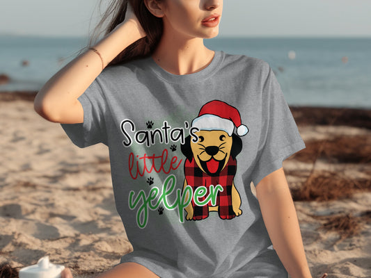 Santa's Little Yelper Christmas Dog Lover T-Shirt