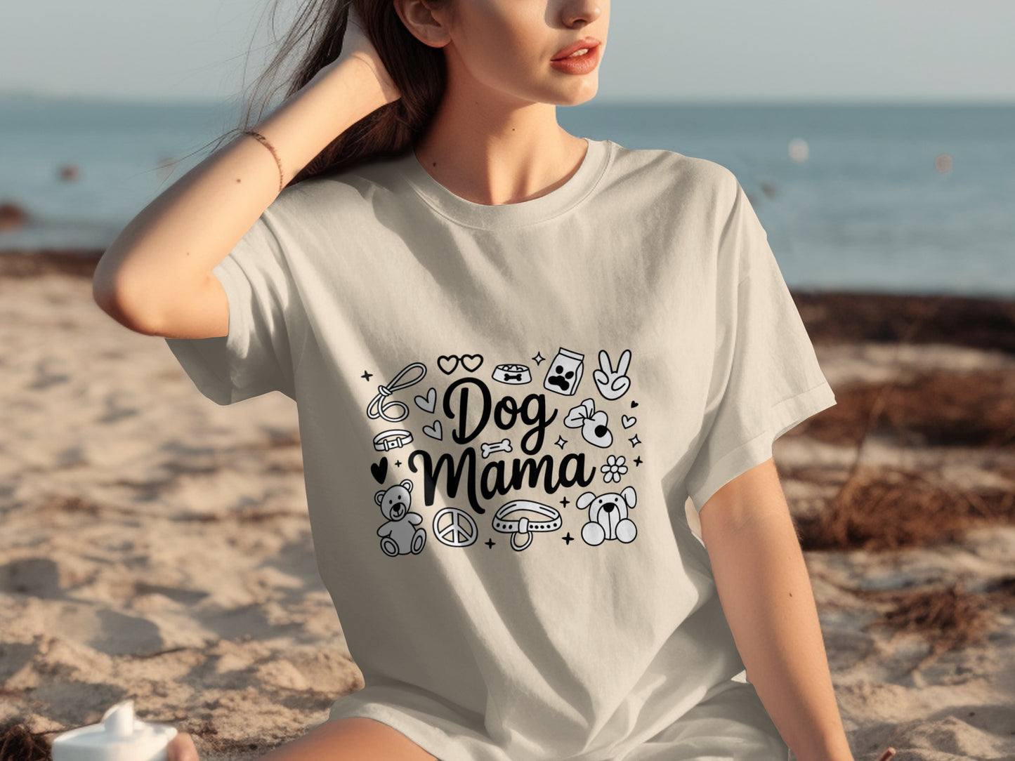 Dog Mama Cute Casual Graphic Tee for Women Shirt