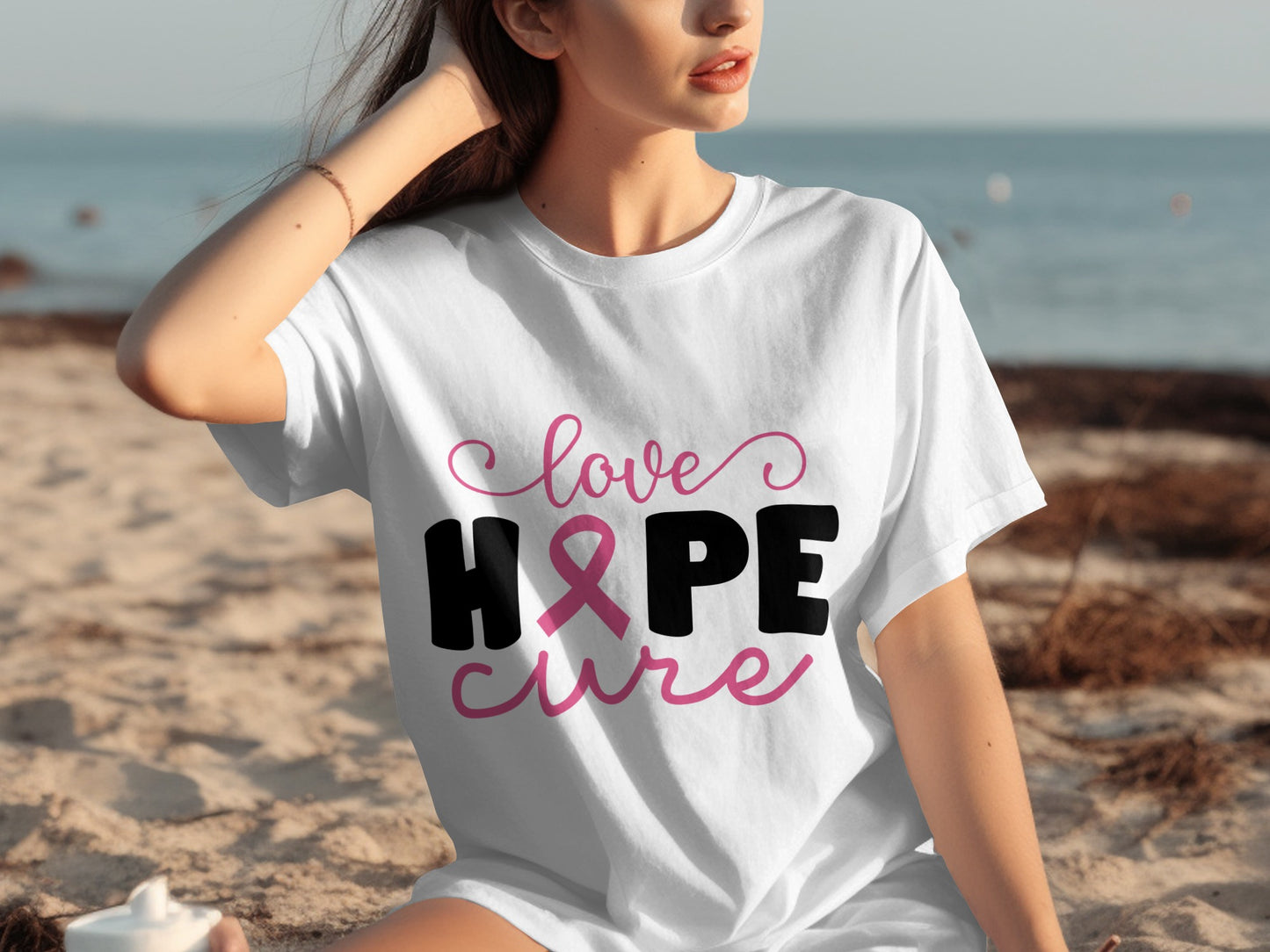 Love Hope Cure Breast Cancer Awareness T-shirt