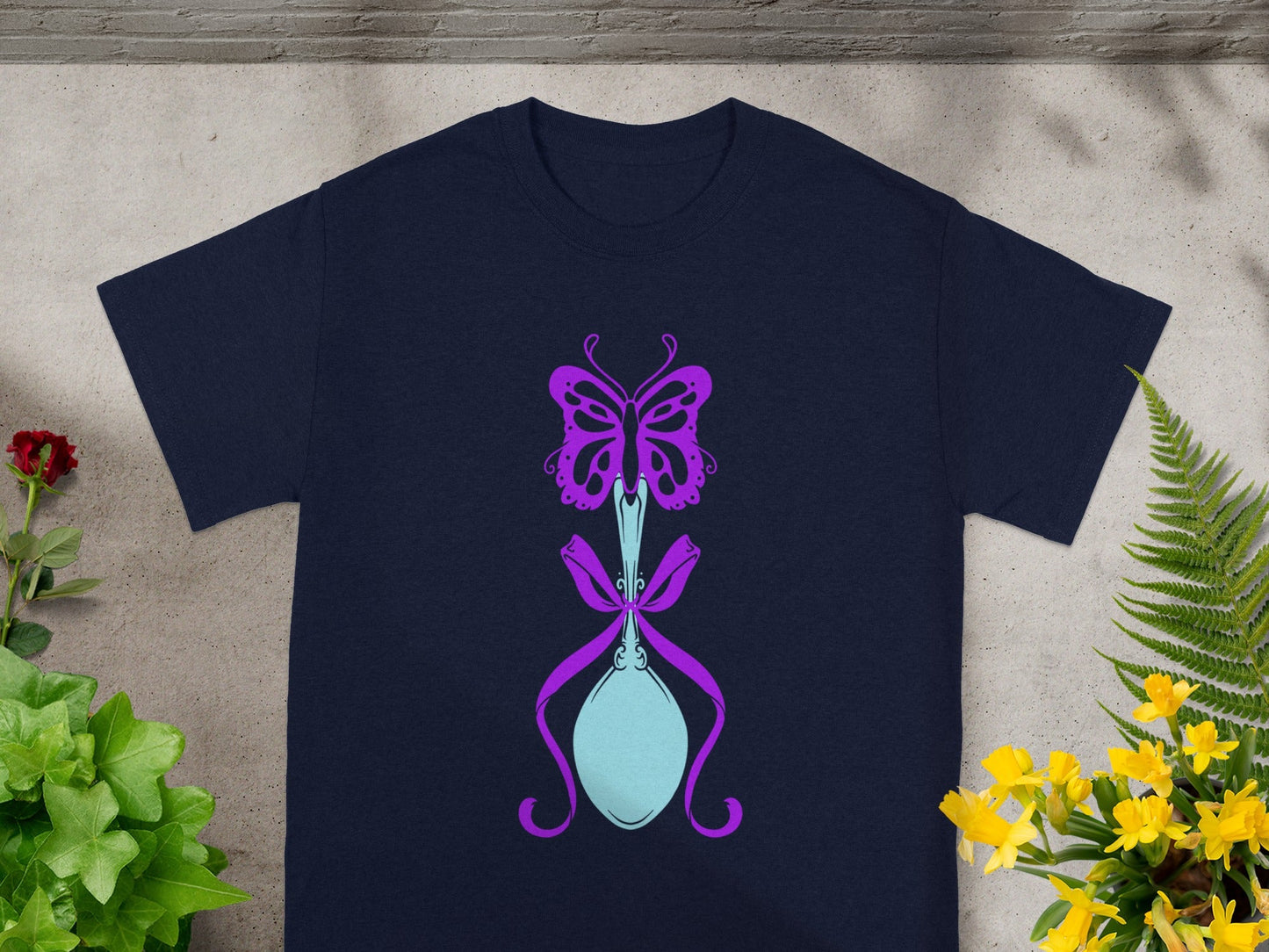 Butterfly and Sword Graphic Design T-Shirt