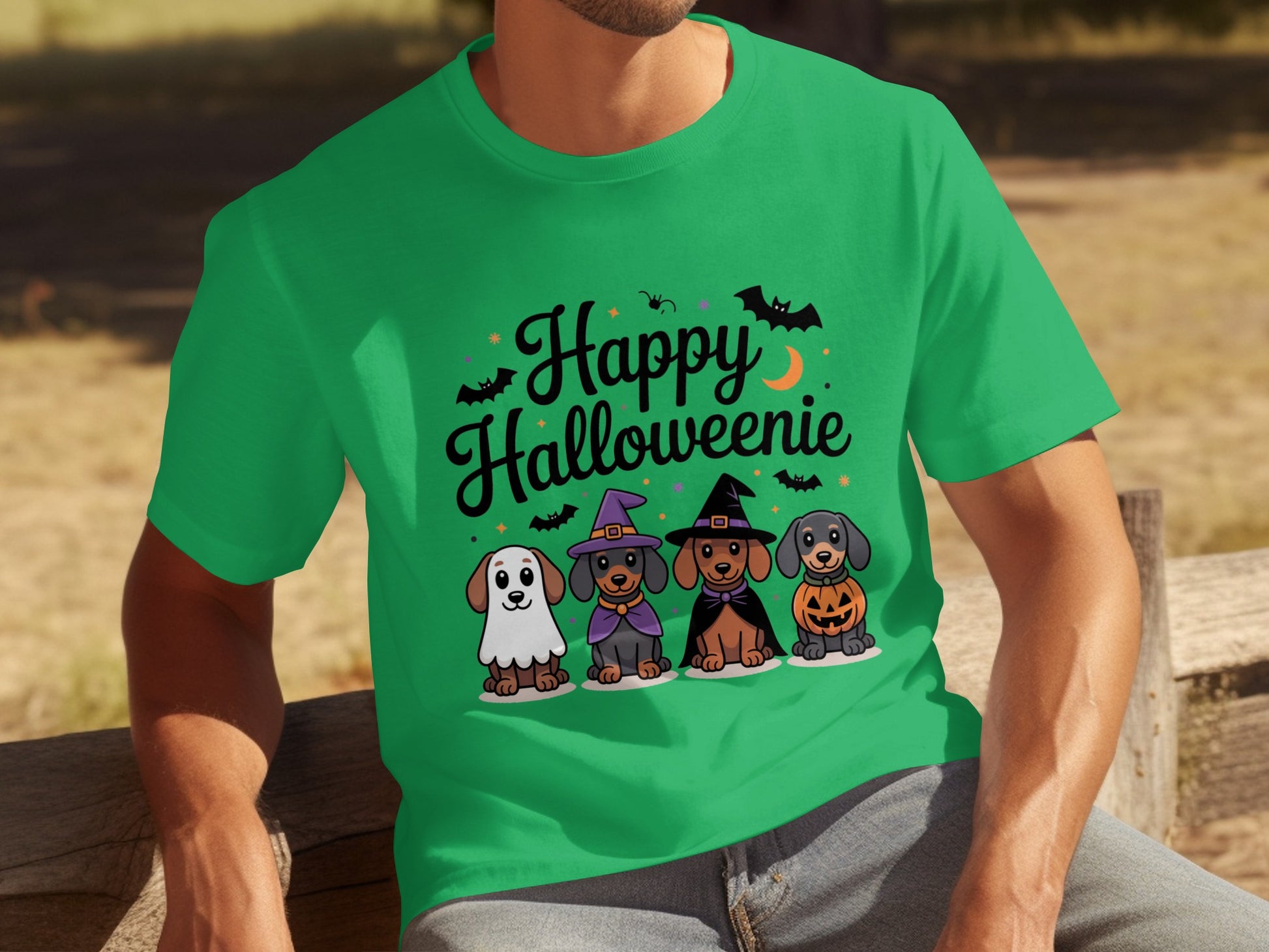 Happy Halloweenie Dachshund Design T-Shirt