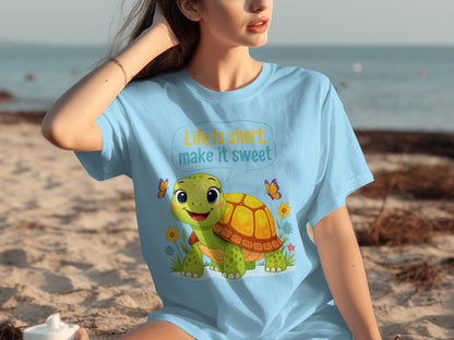 Life is short make it sweet turtle graphic product