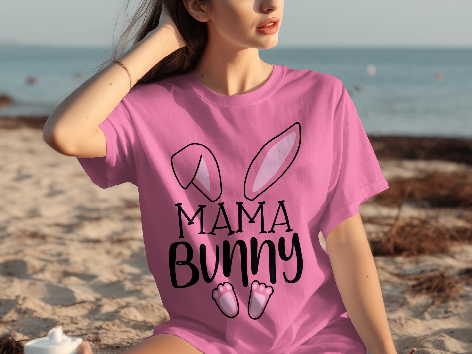 Mama Bunny Cute Easter Graphic Tee Shirt