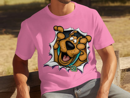 Scooby-Doo Cartoon Character Pink T-Shirt Retro Fun Shirt