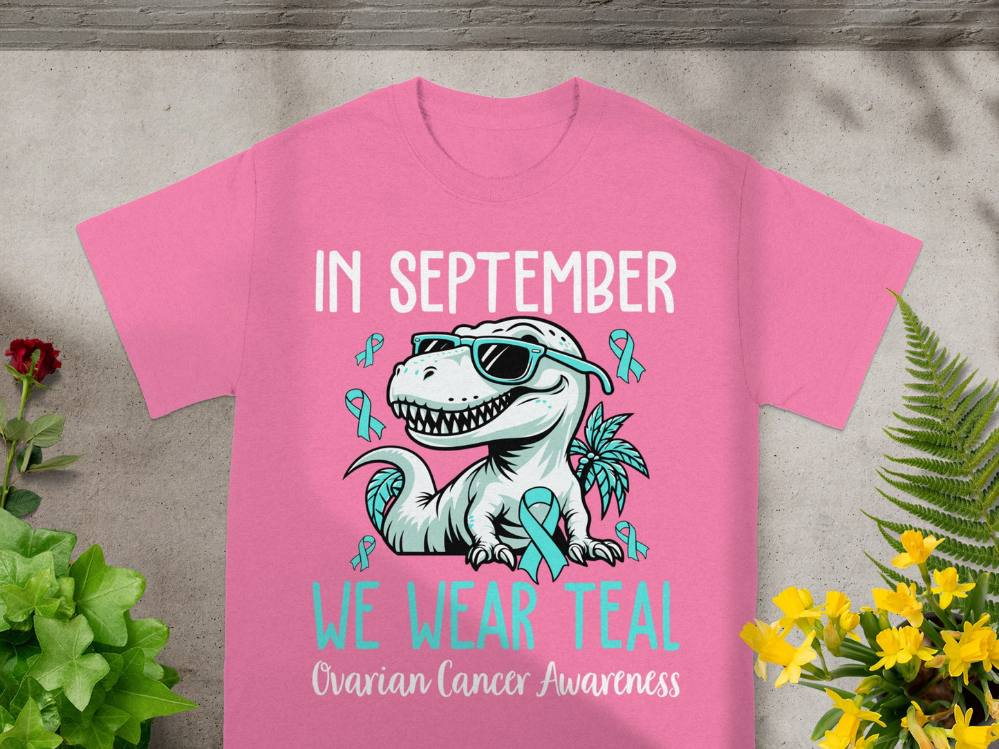In September We Wear Teal Ovarian Cancer Awareness Shirt