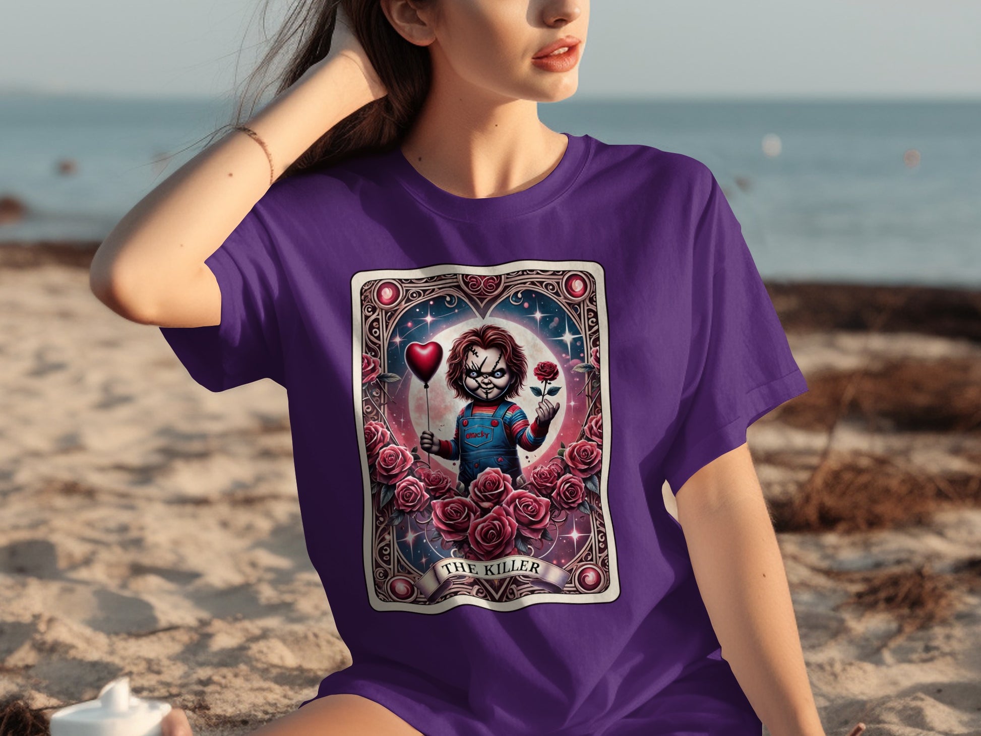 The Killer Chucky Horror Roses Graphic T-Shirt