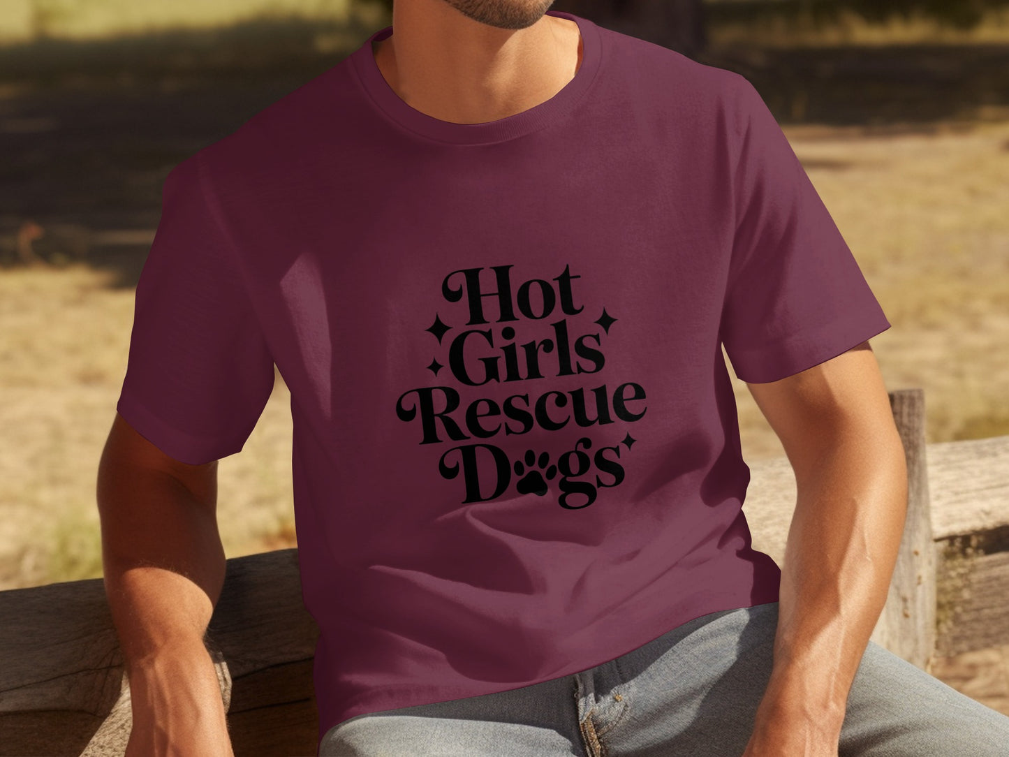 Hot Girls Rescue Dogs Graphic T-Shirt for Pet Lovers