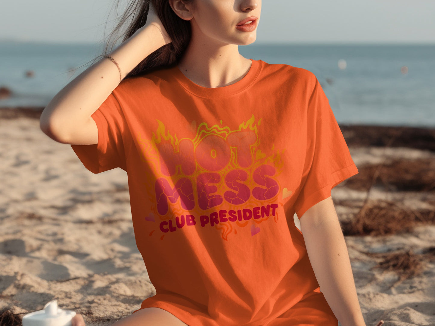 Hot Mess Club President Graphic T-Shirt for Fun