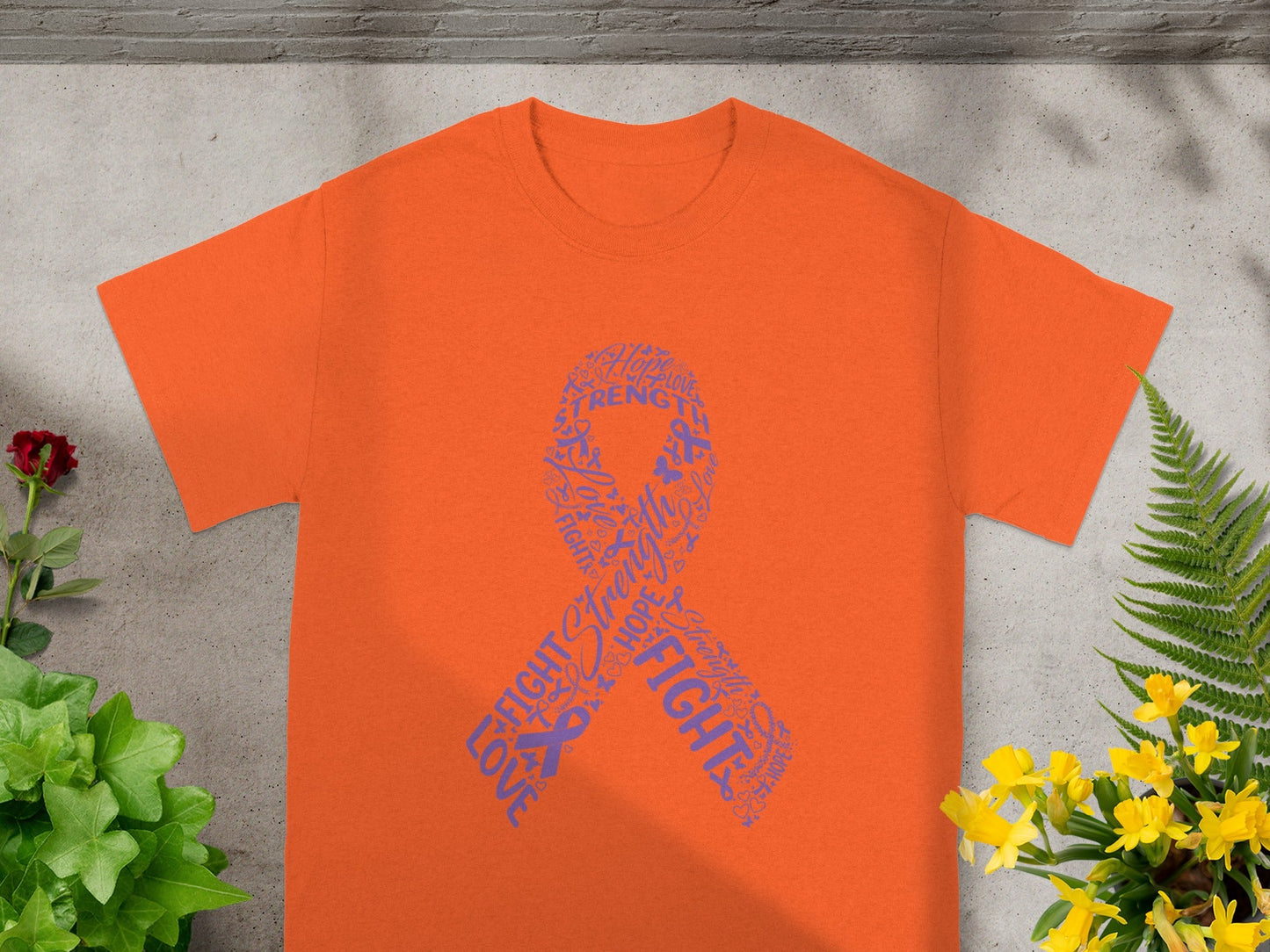 Motivational Ribbon Design Orange T-Shirt
