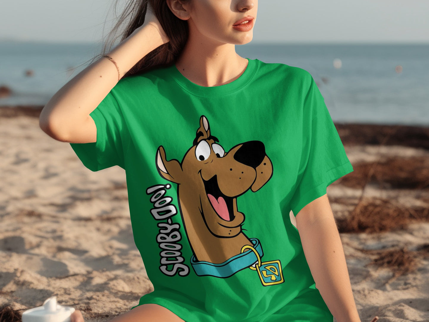 Scooby-Doo Cartoon Graphic Print Green T-shirt