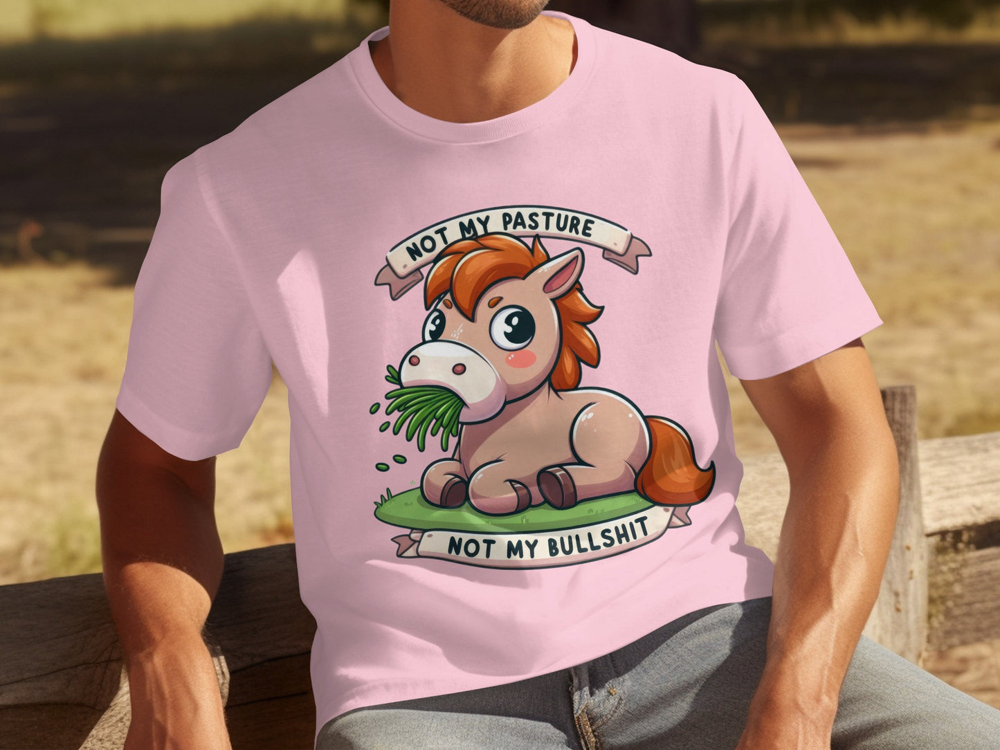 Not My Pasture Not My Bullshit Cartoon Horse Shirt