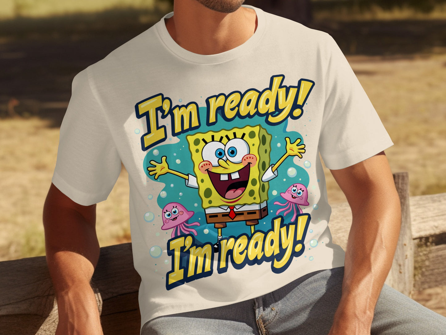 Spongebob I'm Ready I'm Ready Cartoon Graphic T-shirt