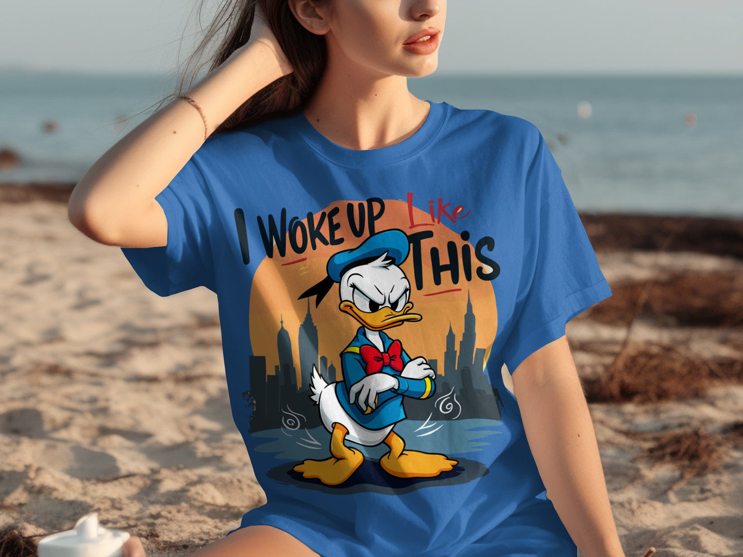 I Woke Up Like This Graphic Shirt Fun Donald Duck Top