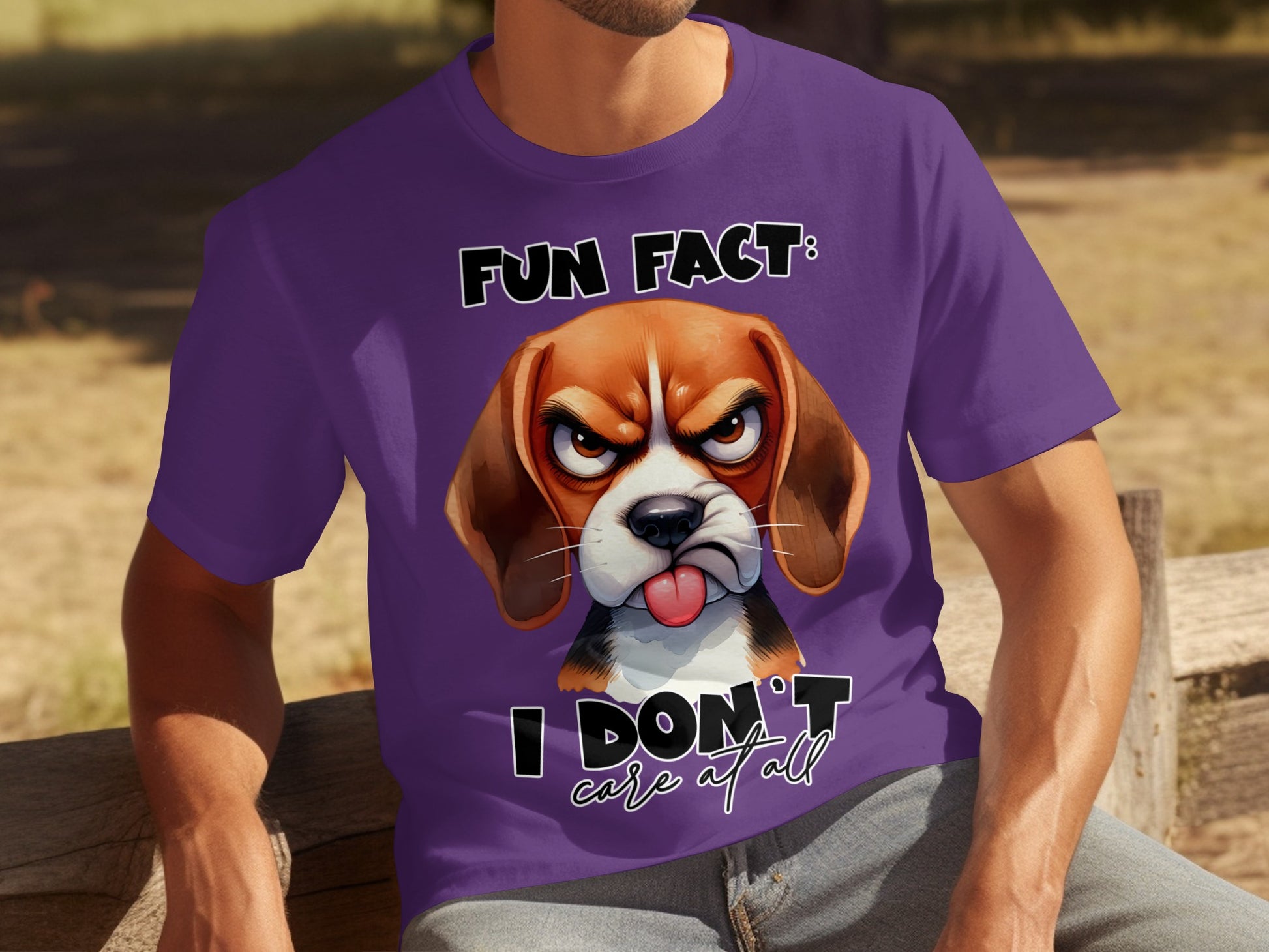 Fun Fact I Don't Care At All Beagle Graphic Tee