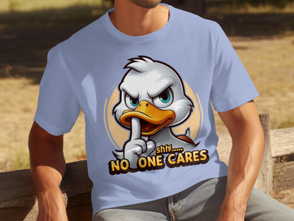 Shhh No One Cares Duck Graphic T-Shirt
