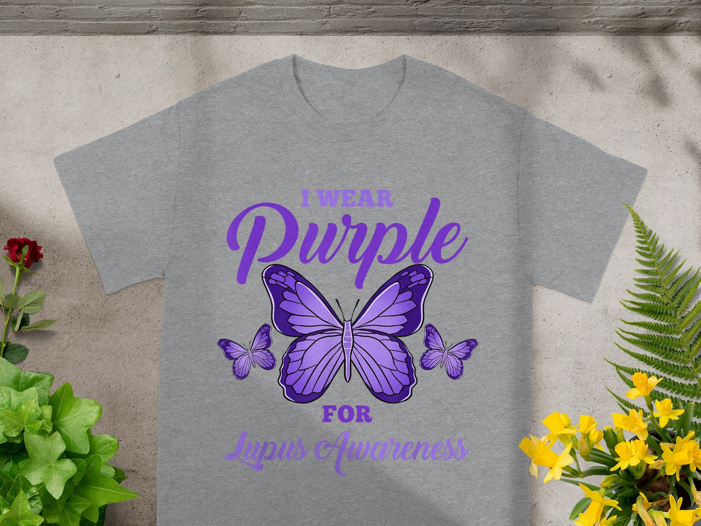 I Wear Purple for Lupus Awareness Butterfly Shirt