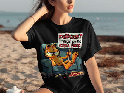 Exercise I Thought You Said Extra Fries Garfield Shirt