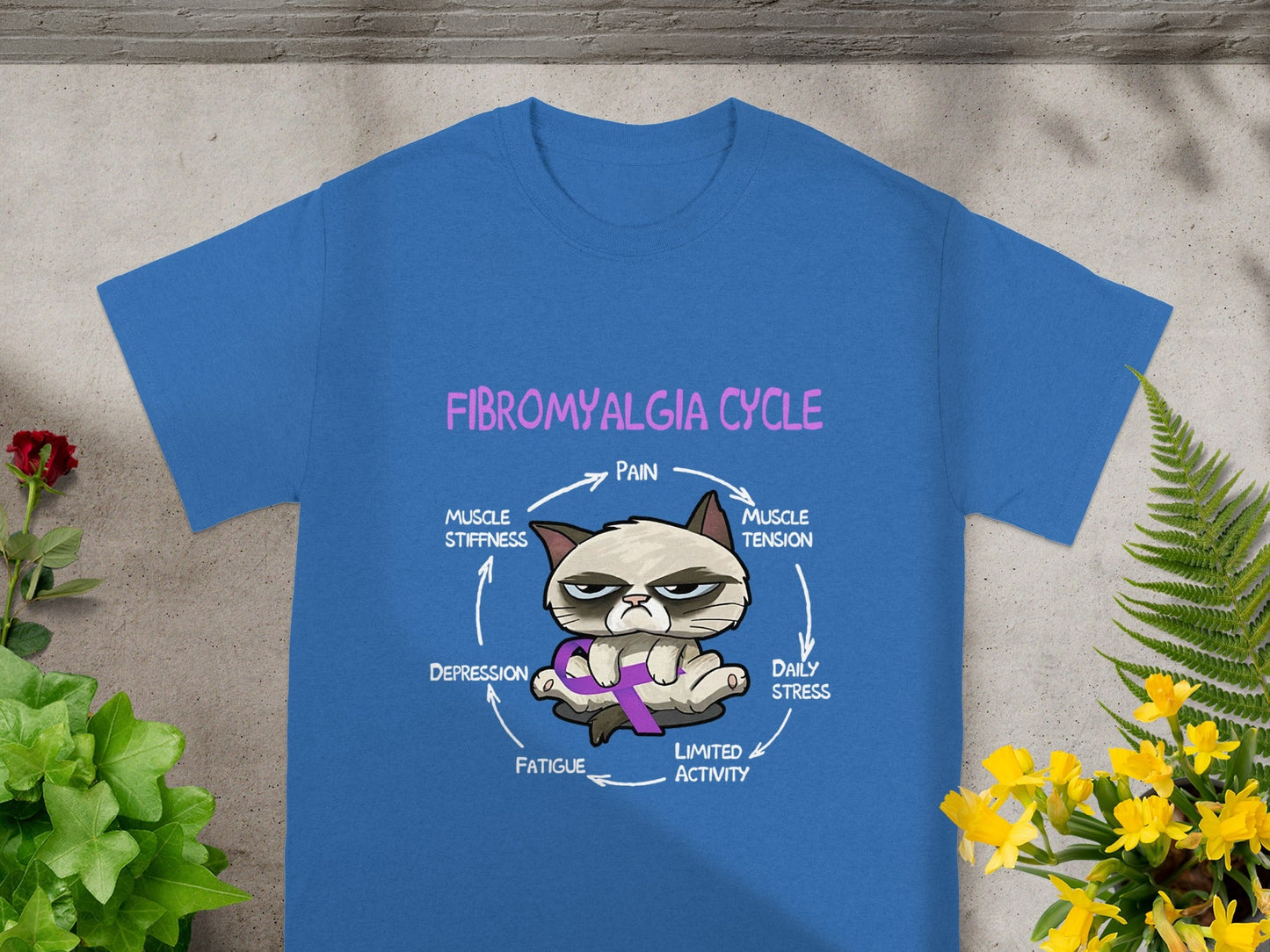Fibromyalgia Cycle Cat Awareness T-shirt