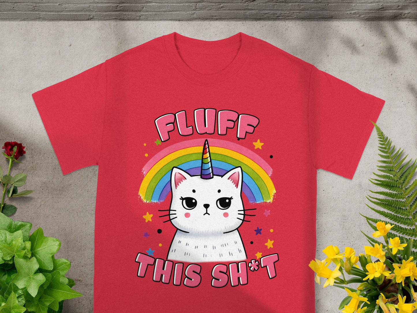 Fluff This Shit Grumpy Unicorn Cat Tee