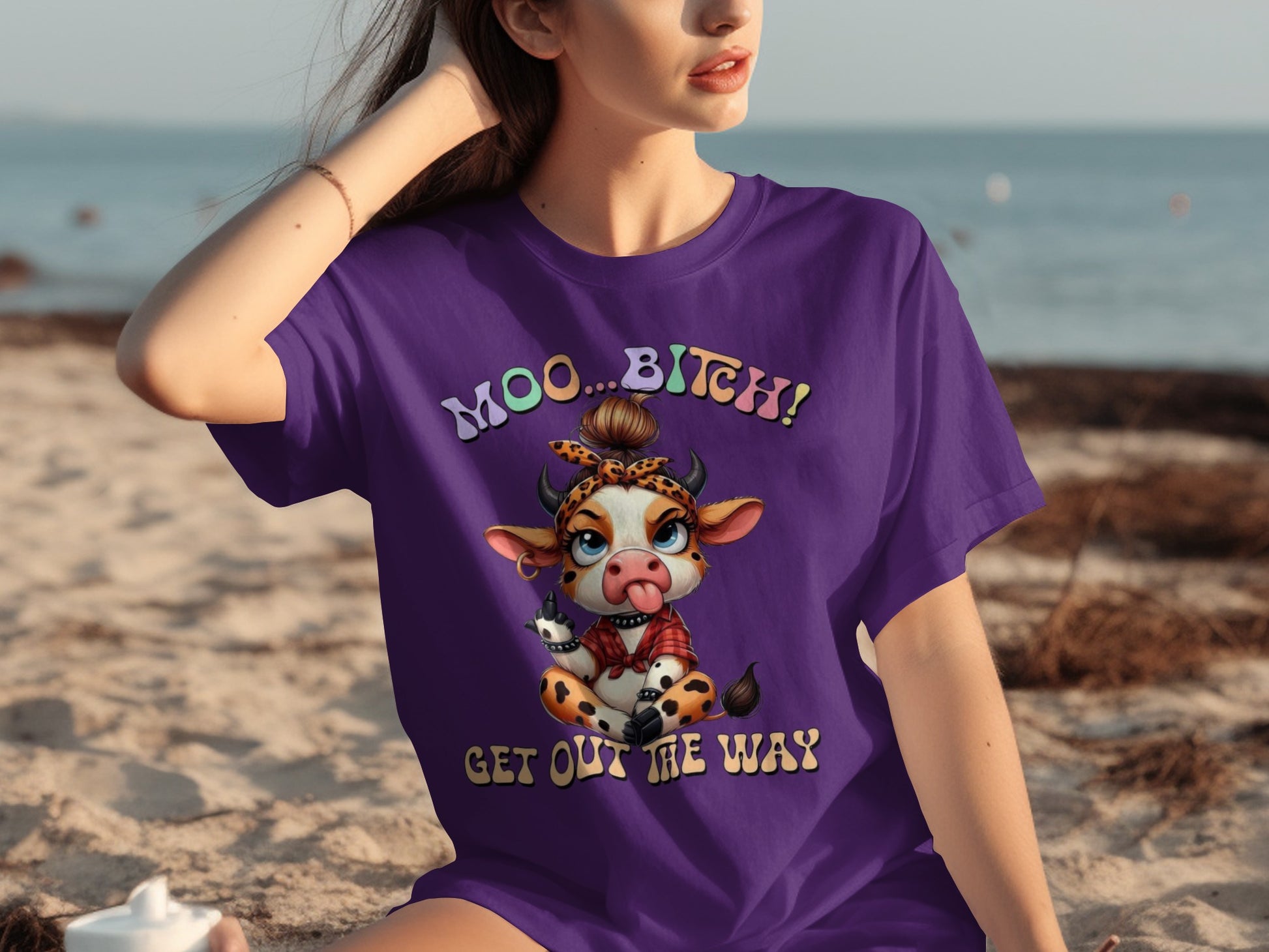 Moo Bitch Get Out The Way Funny Cartoon T-Shirt