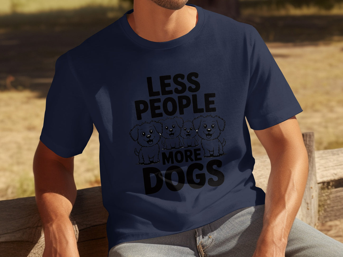 Less People More Dogs Graphic T-Shirt for Dog Lovers