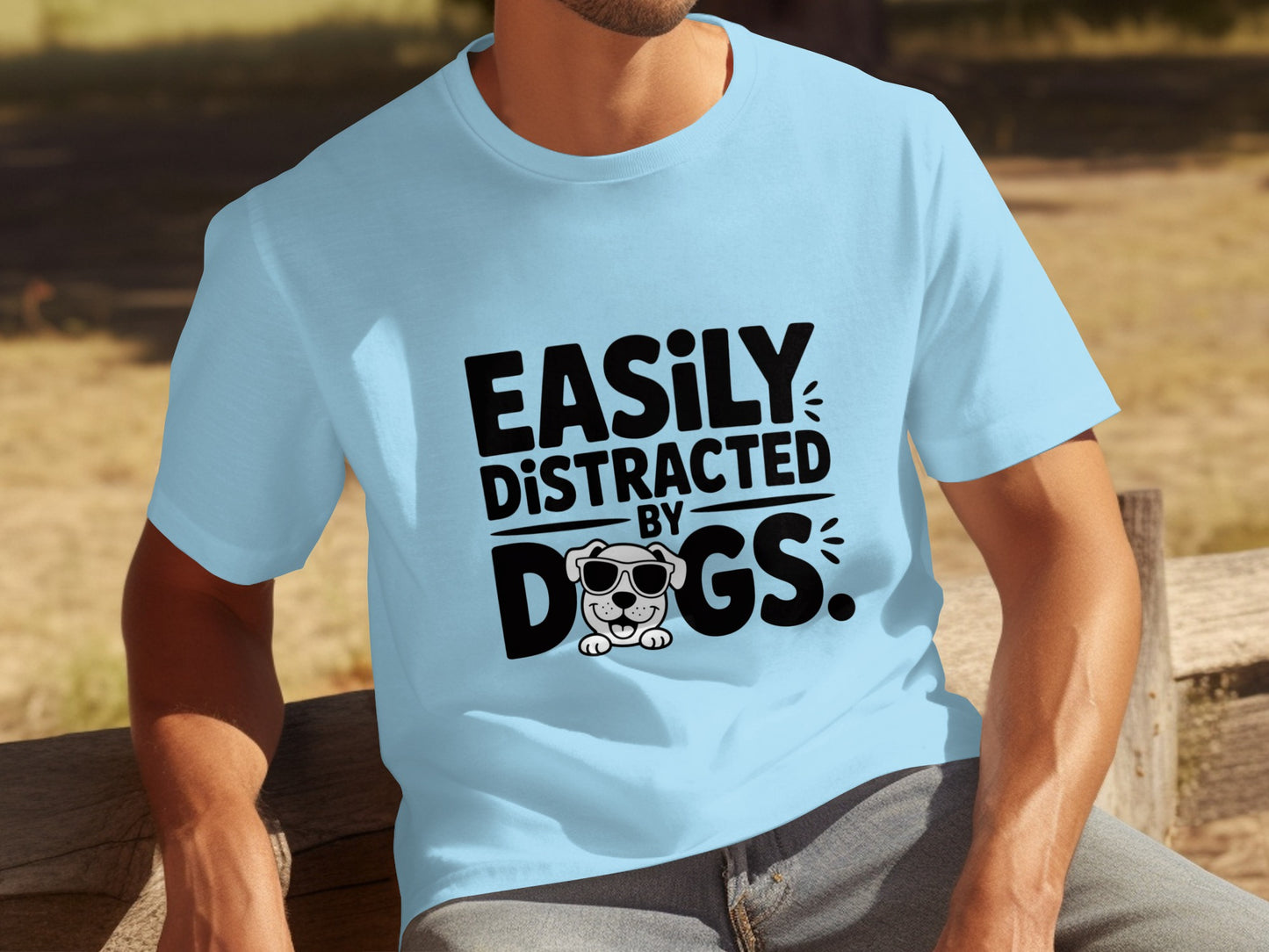 Easily Distracted By Dogs Graphic T-Shirt