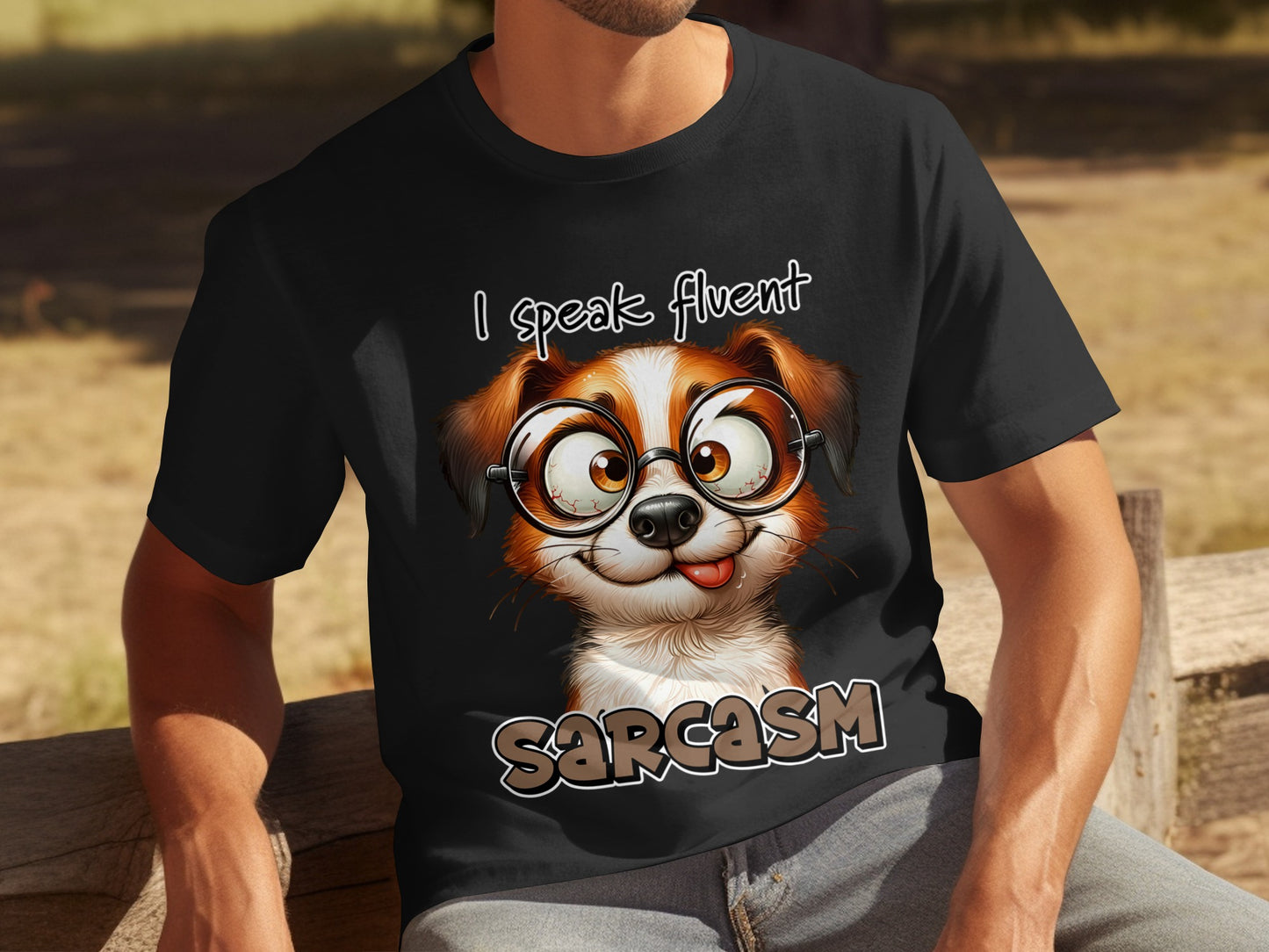 I Speak Fluent Sarcasm Cute Dog Graphic T-shirt