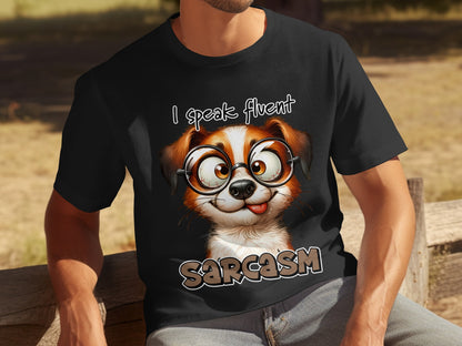 I Speak Fluent Sarcasm Cute Dog Graphic T-shirt