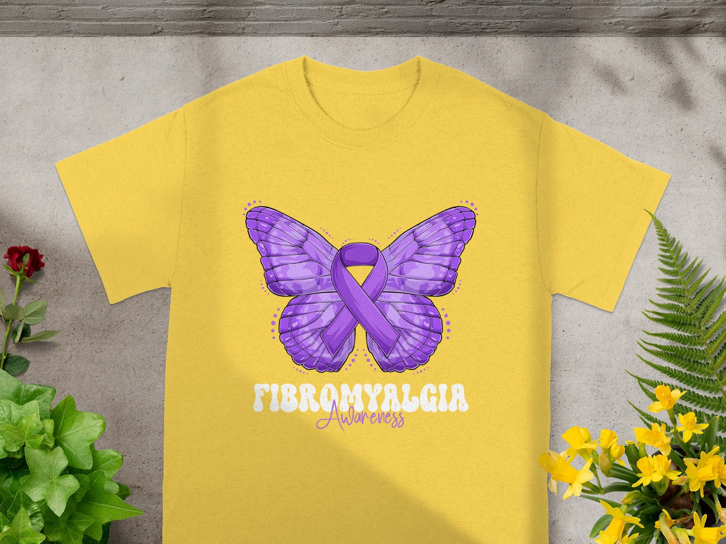 Fibromyalgia Awareness Butterfly Ribbon T-shirt