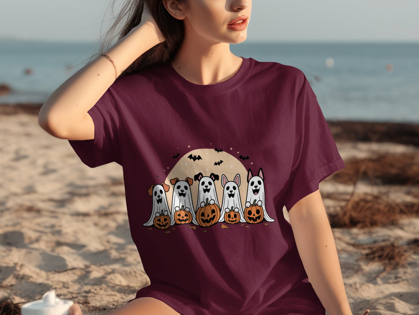 Cute Halloween Dogs and Pumpkins Beach wear
