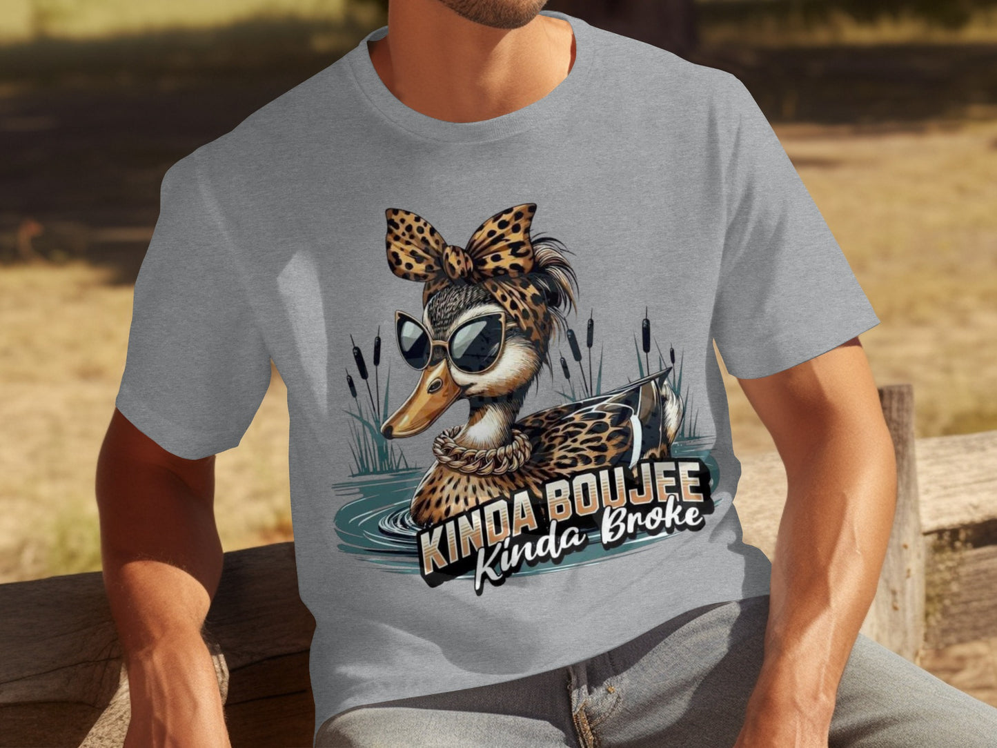 Duck with Sunglasses Kinda Boujee Kinda Broke T-shirt