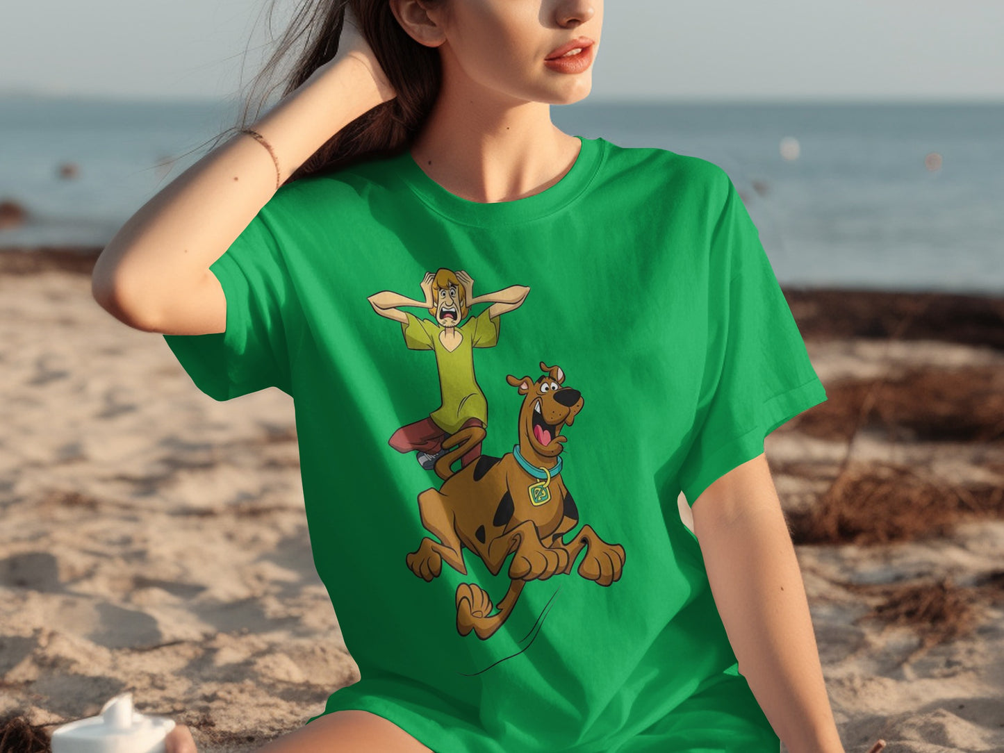 Funny Scooby-Doo Cartoon Graphic Beach Style T-Shirt