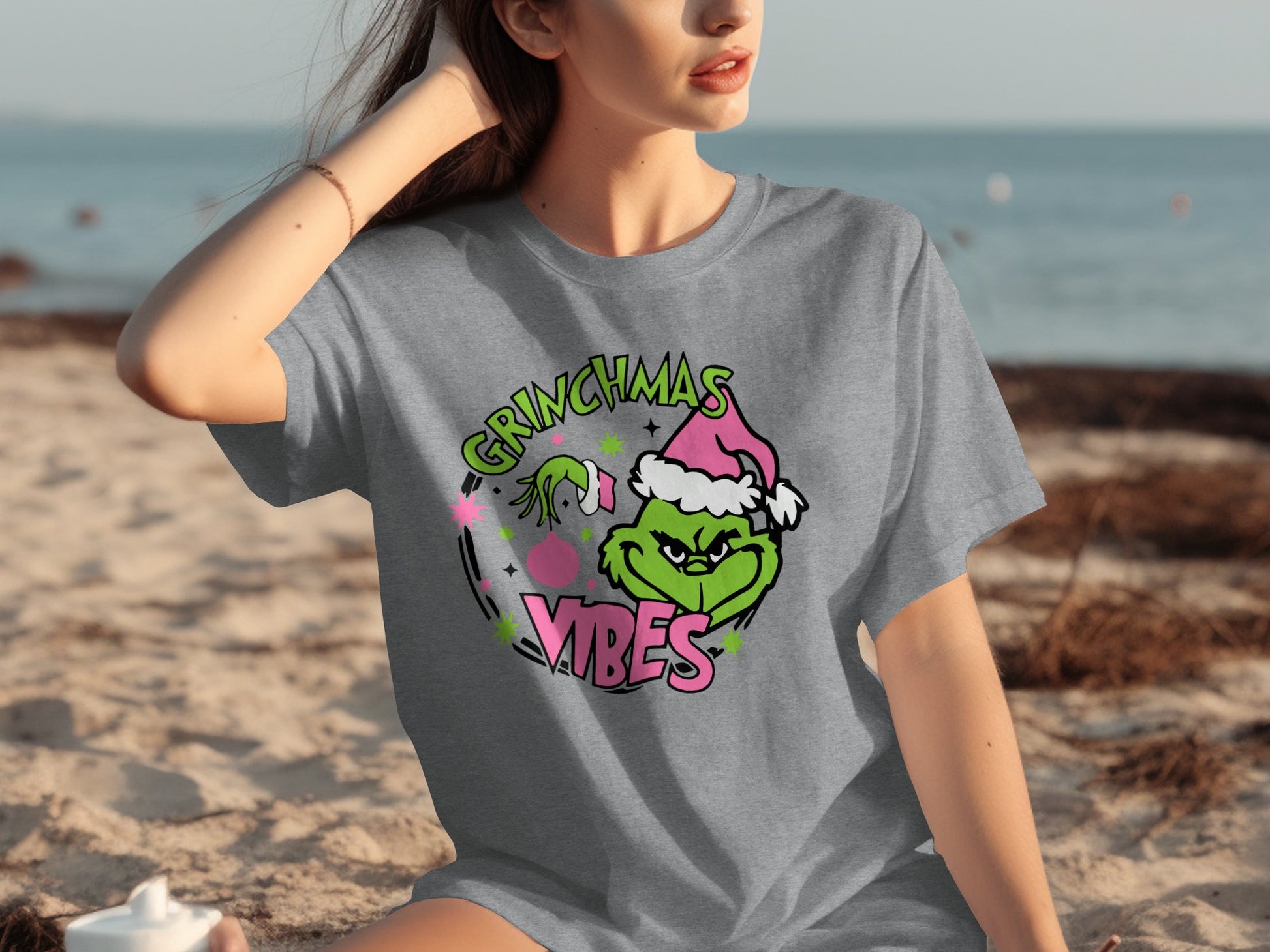 Grinchmas Vibes Holiday Design Graphic T-shirt
