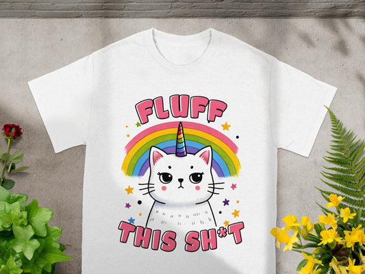 Fluff This Shit Grumpy Unicorn Cat Tee