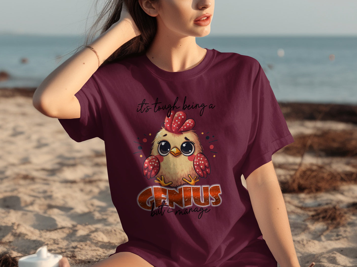 It's Tough Being a Genius Chicken Graphic Shirt