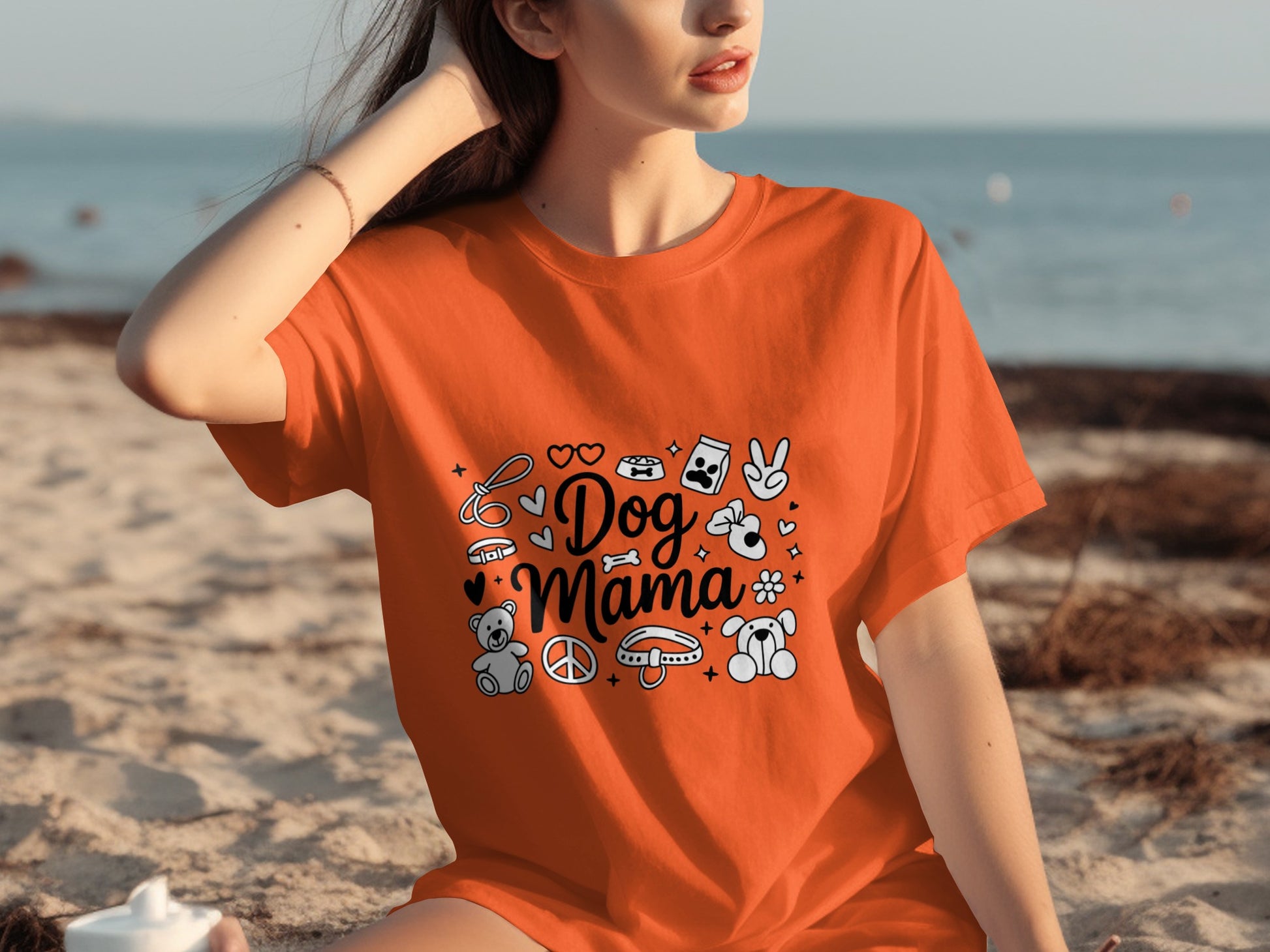 Dog Mama with Fun Icons Graphic T-shirt