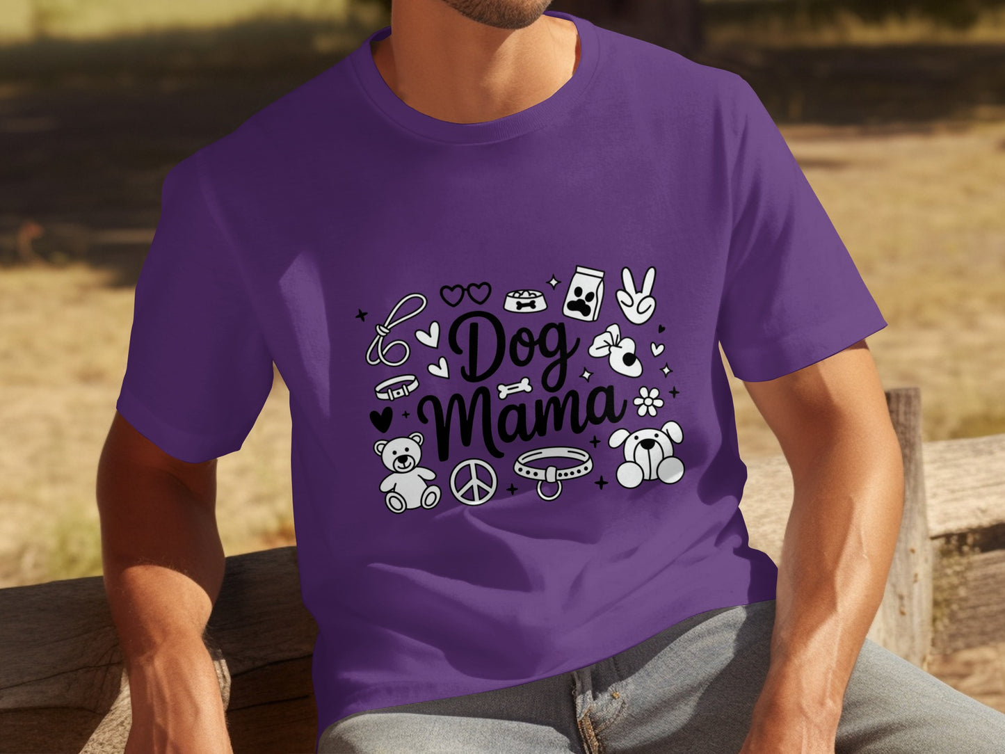 Dog Mama Graphic Design Purple T-Shirt