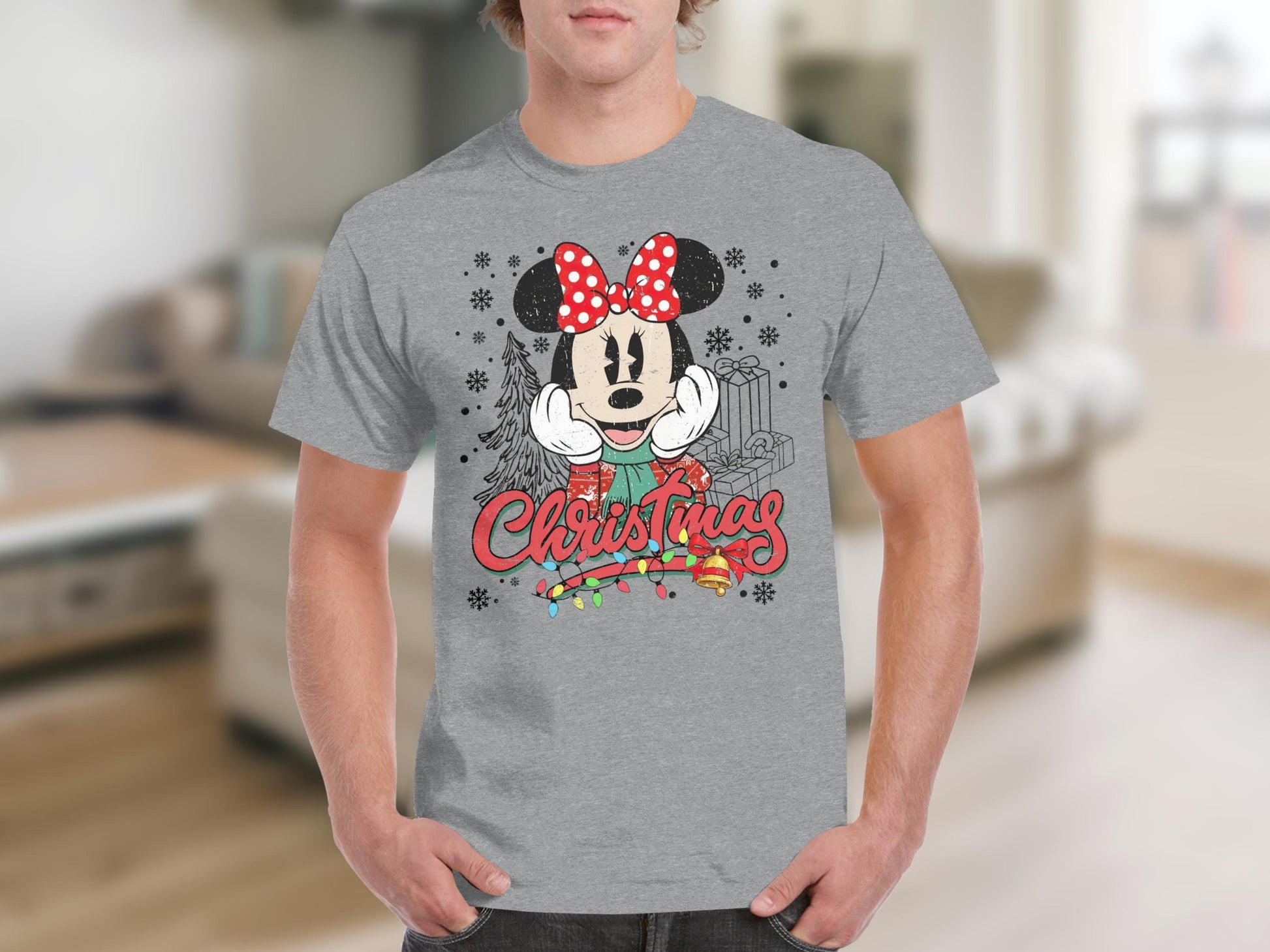 Merry Christmas Minnie Mouse Graphic T-Shirt