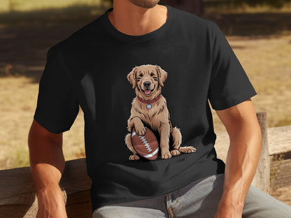 Golden Retriever with Football Casual Tee Shirt