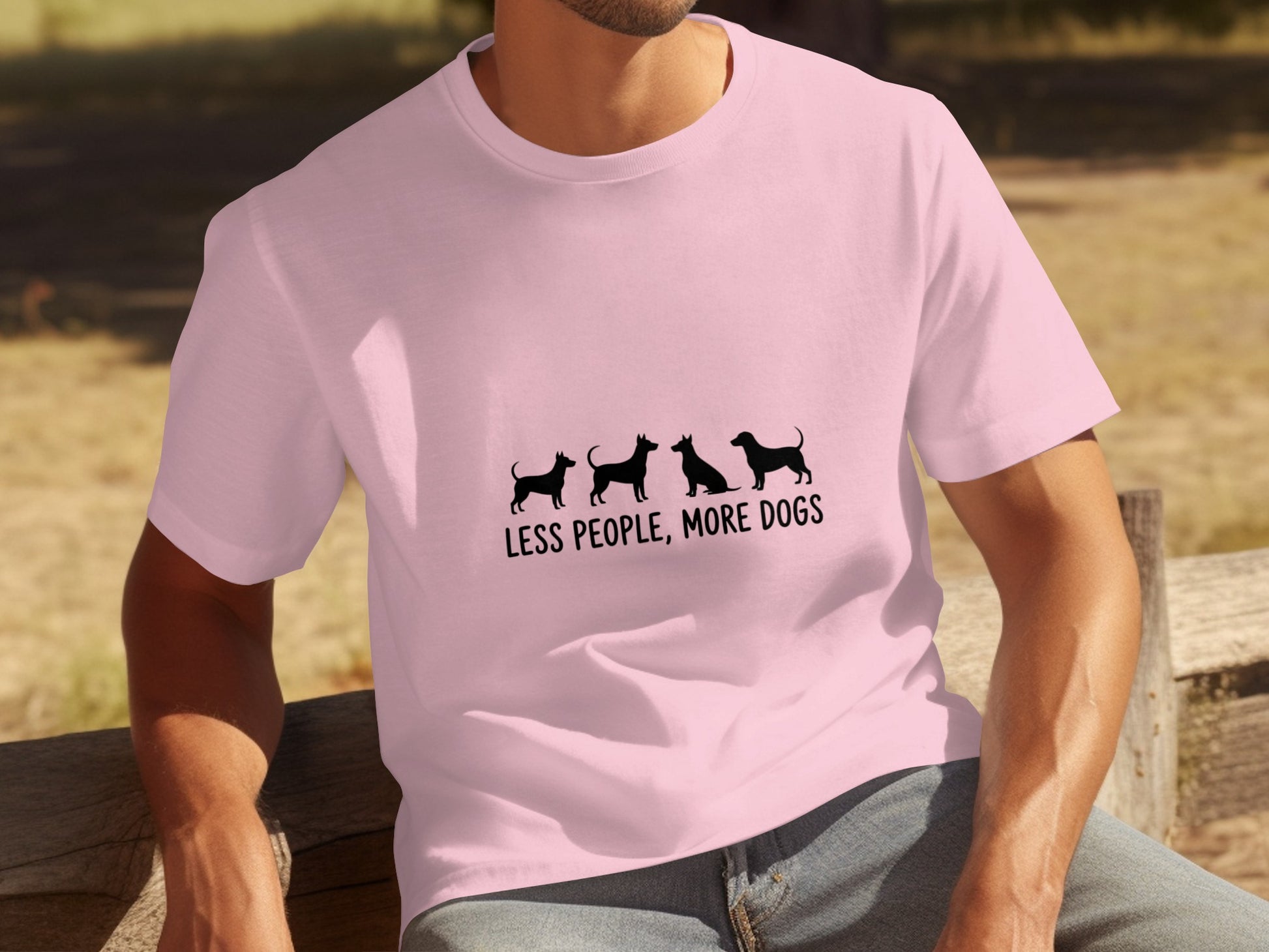 Less People More Dogs Graphic T-Shirt for Dog Lovers