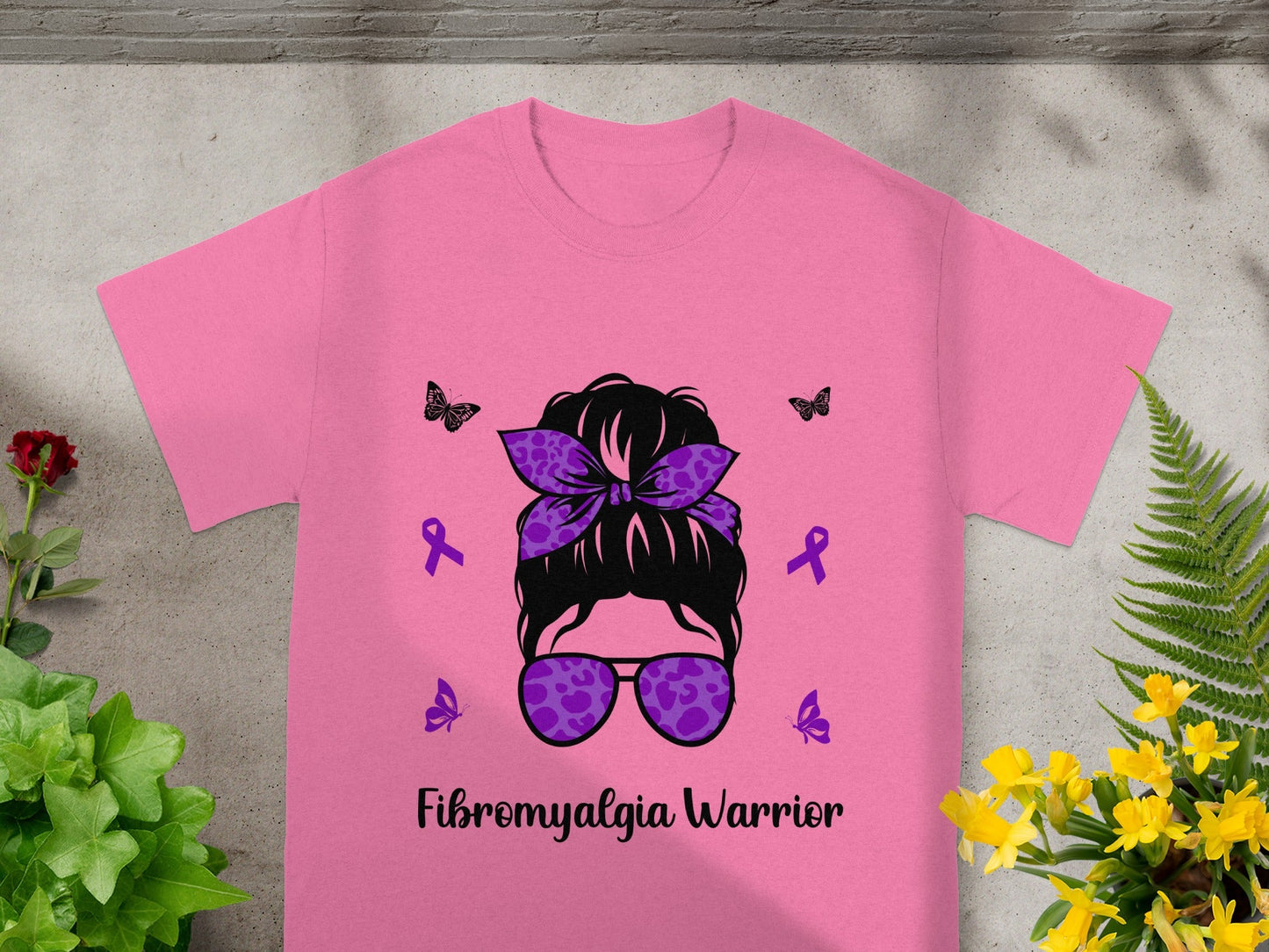 Fibromyalgia Warrior Butterfly Ribbon Awareness Shirt