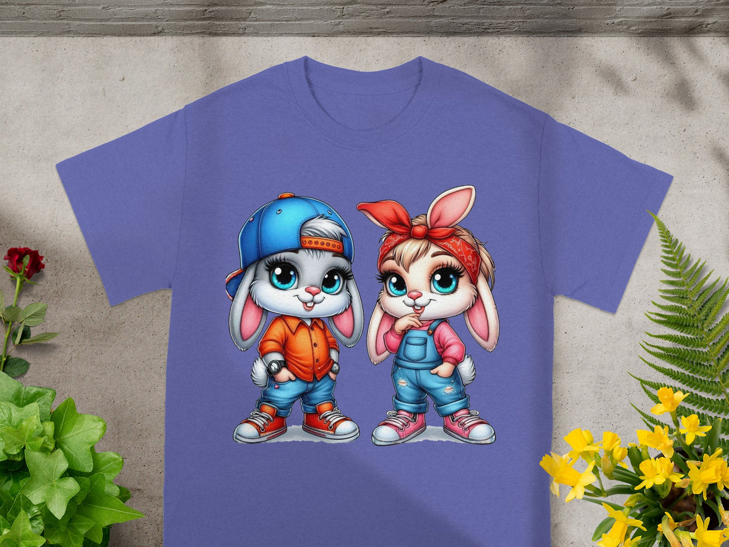Playful Street Style Bunny Duo T-Shirt