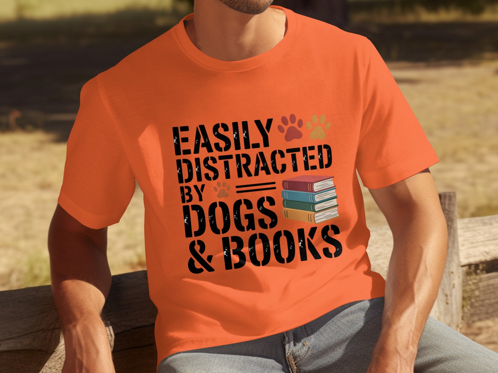 Easily Distracted by Dogs and Books T-Shirt
