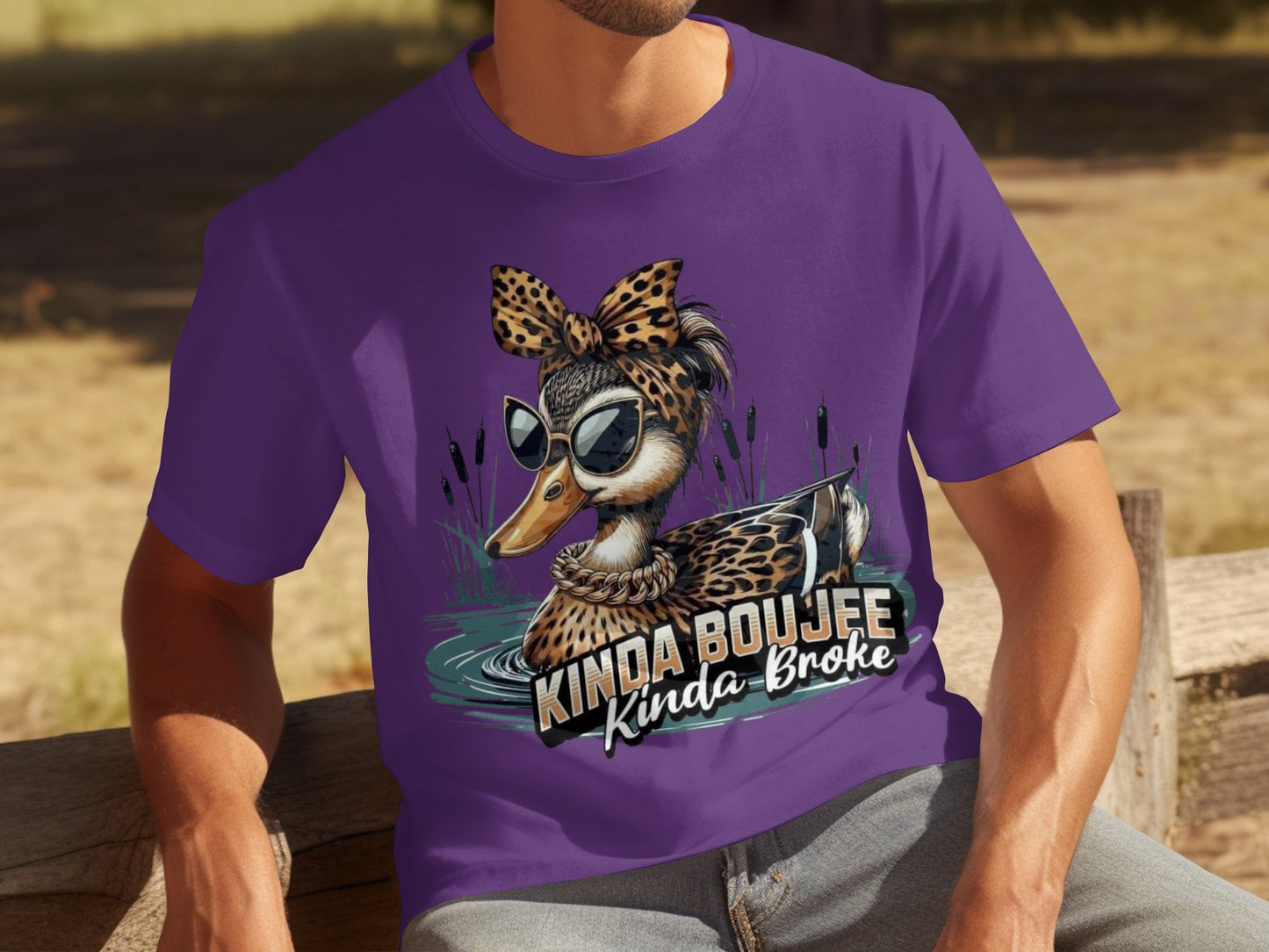 Kinda Boujee Kinda Broke Purple Duck Print Shirt