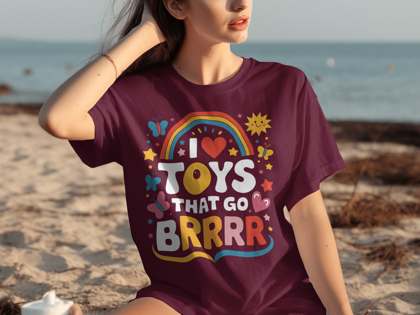 I Love Toys That Go BRRR Colorful Graphic Tee