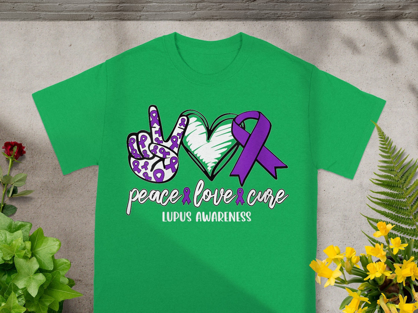 Peace Love Cure Lupus Awareness Graphic T-Shirt
